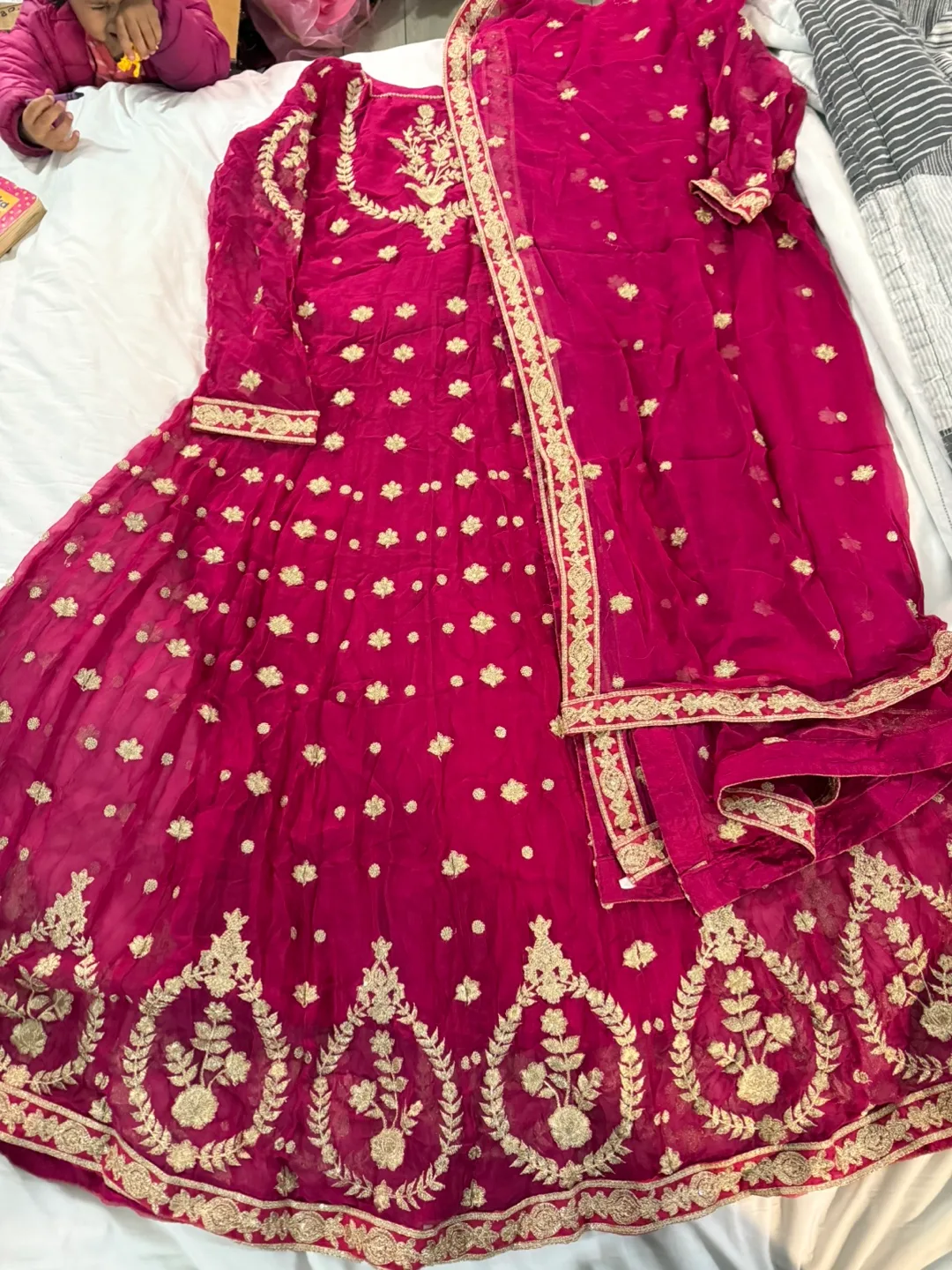 Gorgeous Maroon Embroidered Gown thumbnail