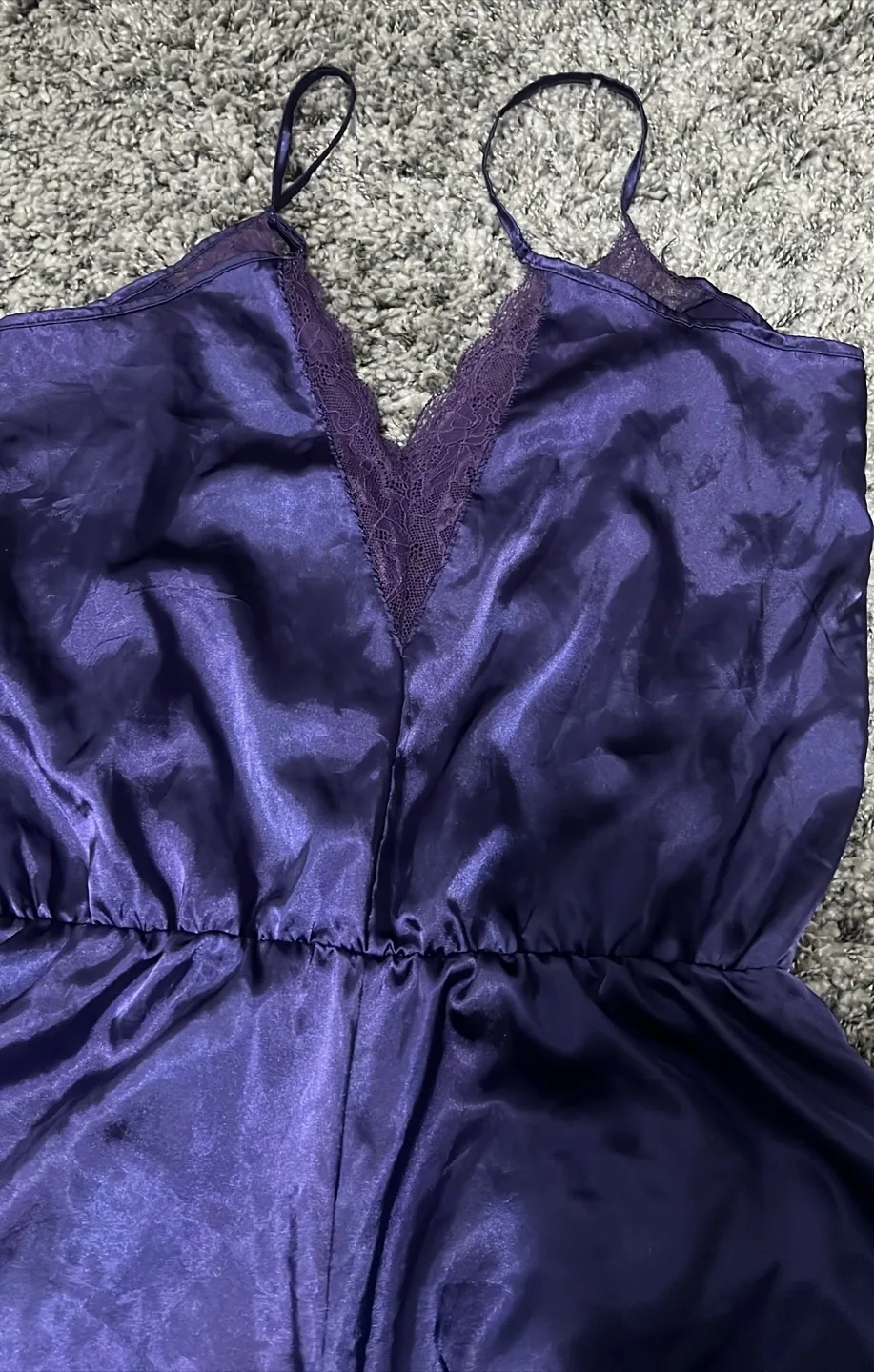 Moving Sale - Purple silk romper sleepwear #lingerie image indicator(2)