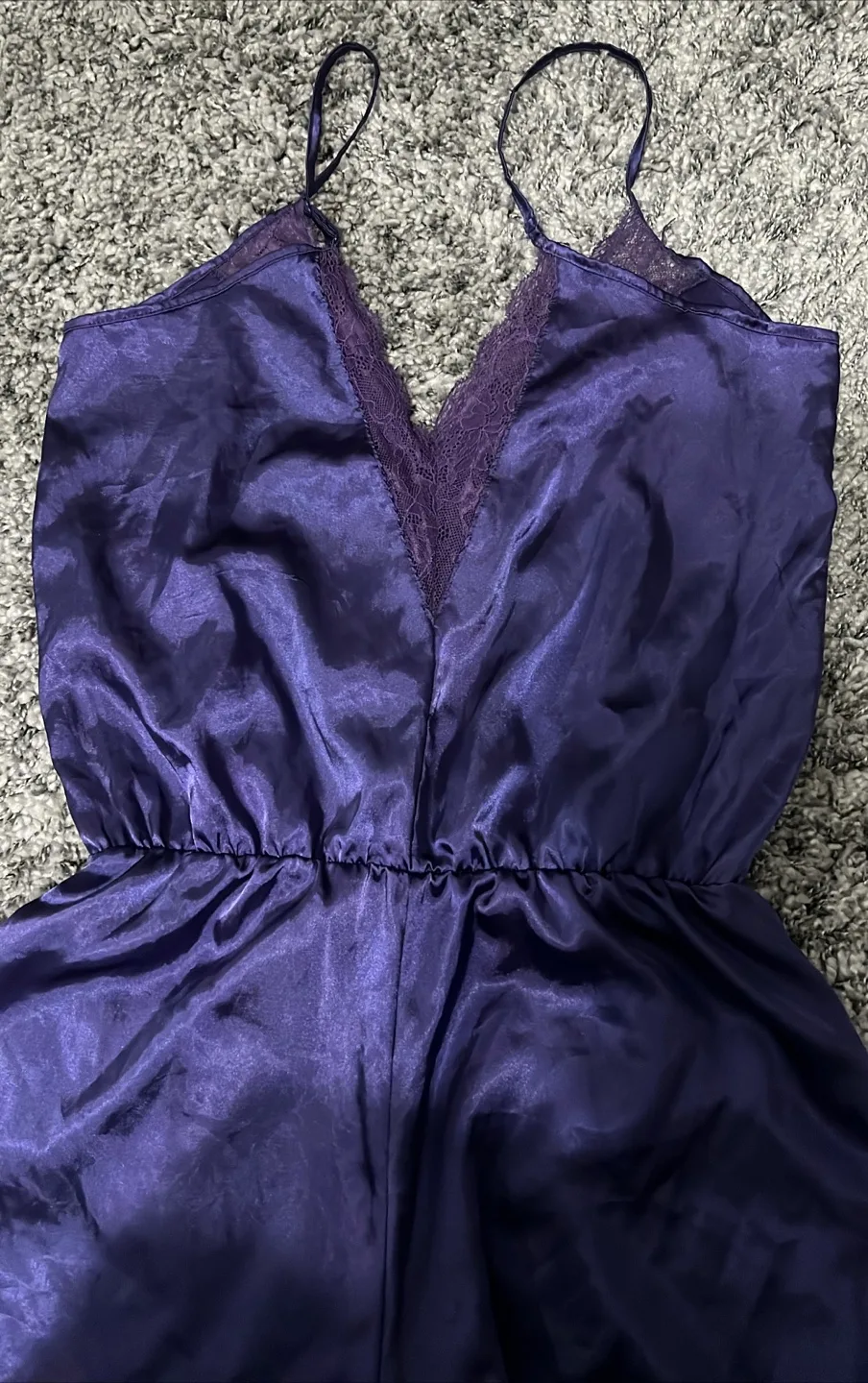Moving Sale - Purple silk romper sleepwear #lingerie image indicator(3)