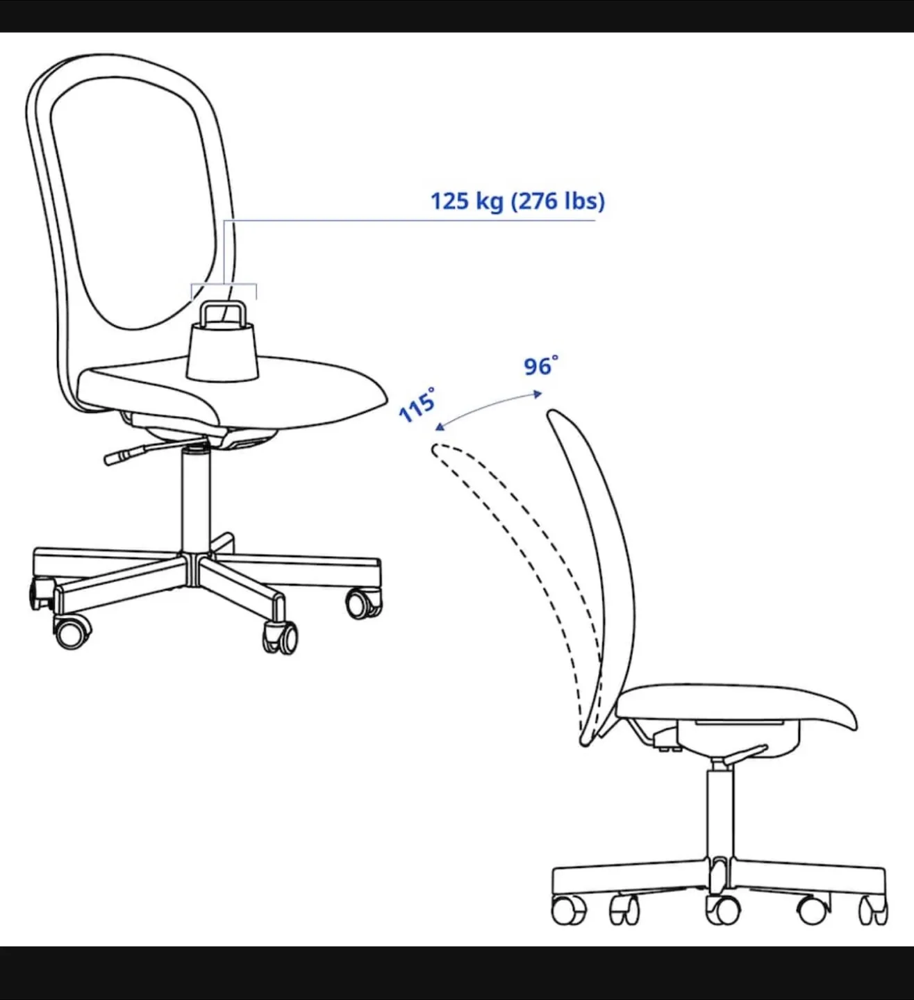 IKEA Flintan Office Chair - Black image indicator(3)