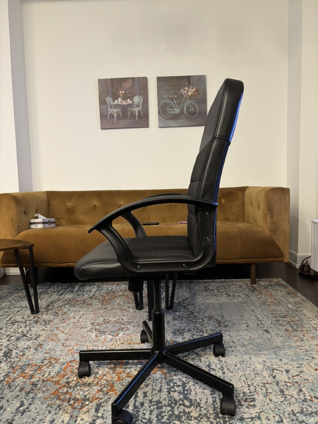 Black Office Chair with Wheels