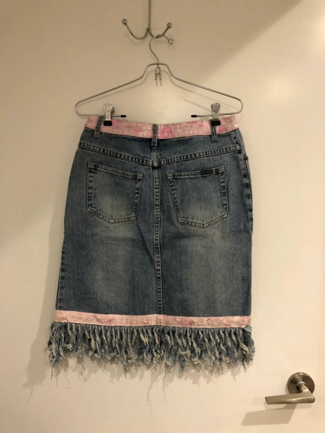 Vintage Buffalo Jeans fringe denim skirt image indicator(2)