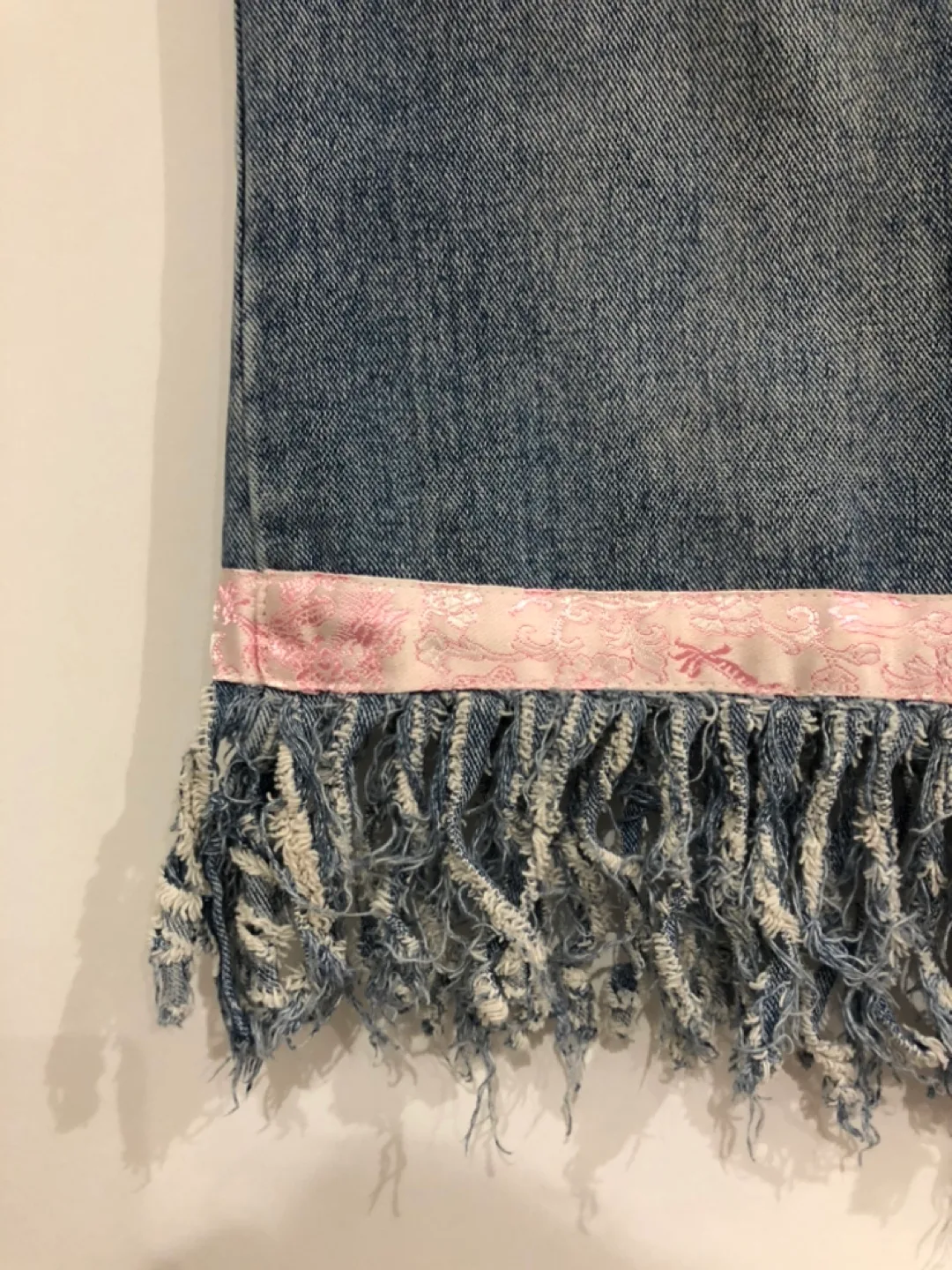 Vintage Buffalo Jeans fringe denim skirt image indicator(4)