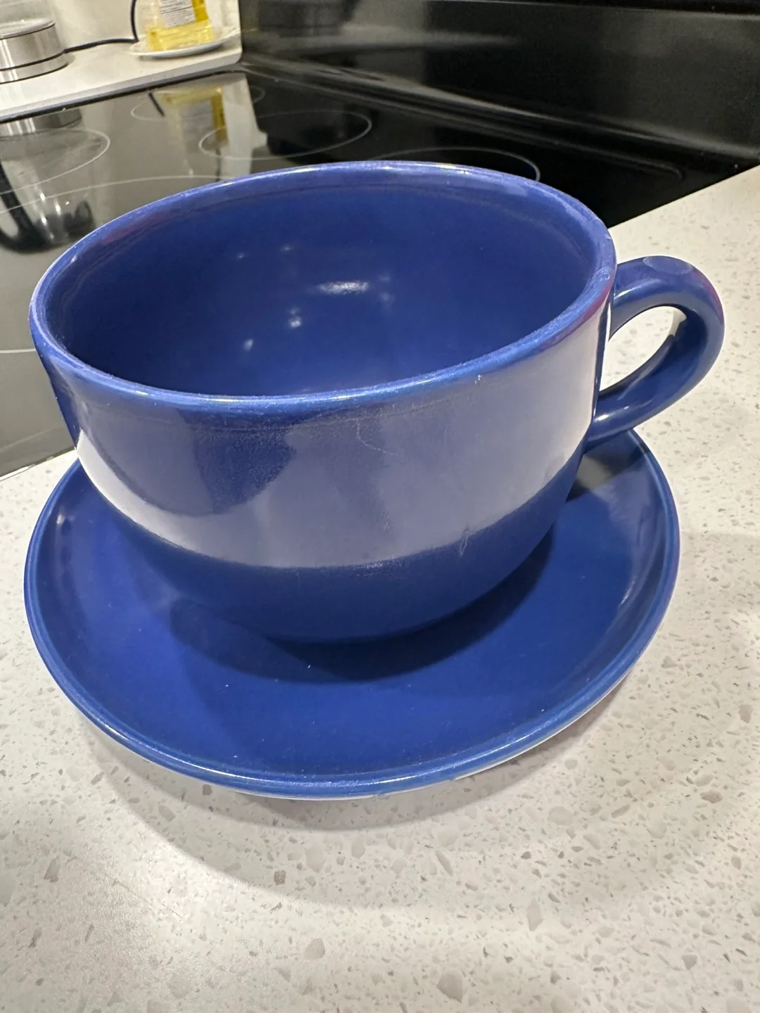 Giant Blue Coffee Mug with Saucer thumbnail