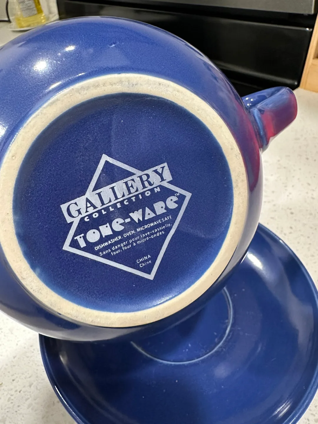 Giant Blue Coffee Mug with Saucer image indicator(2)