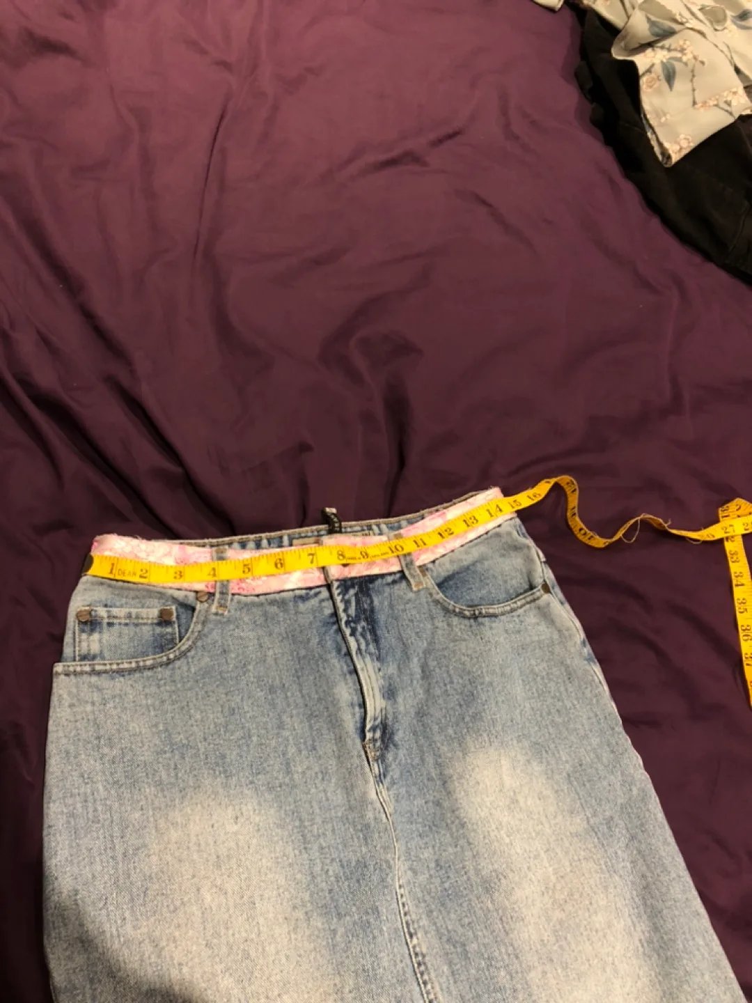 Vintage Buffalo Jeans fringe denim skirt image indicator(6)