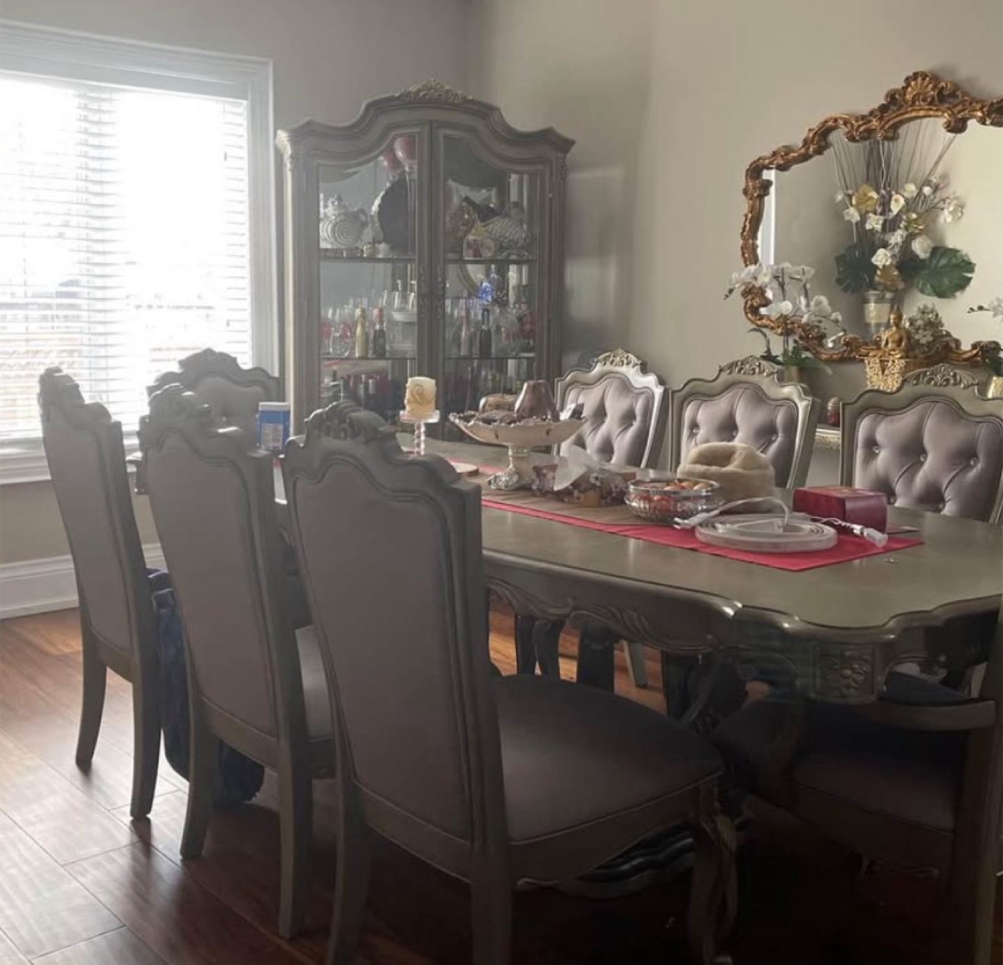 Elegant Dining Chair with Crystal Accents - photo 2
