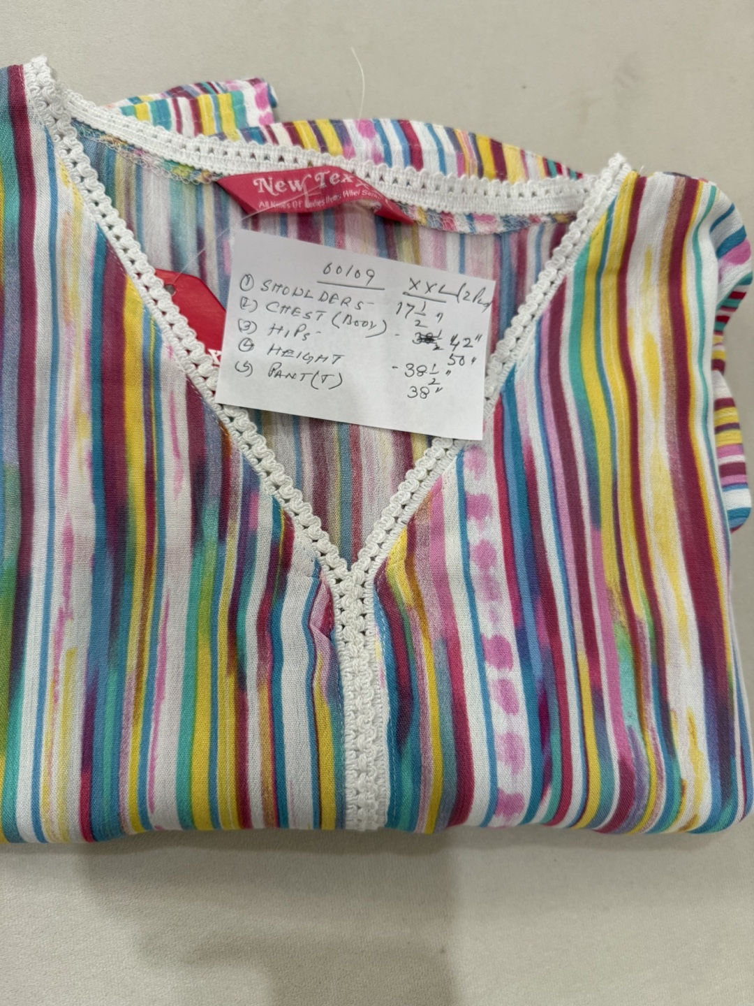 Rainbow Striped Kurti  Set with Matching pantsXXL