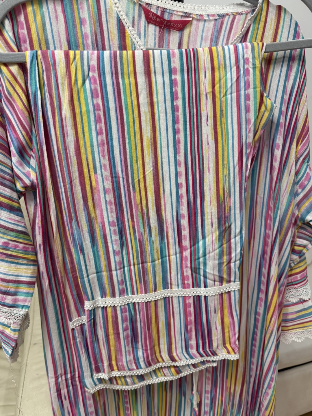 Rainbow Striped Kurti  Set with Matching pantsXXL - photo 4