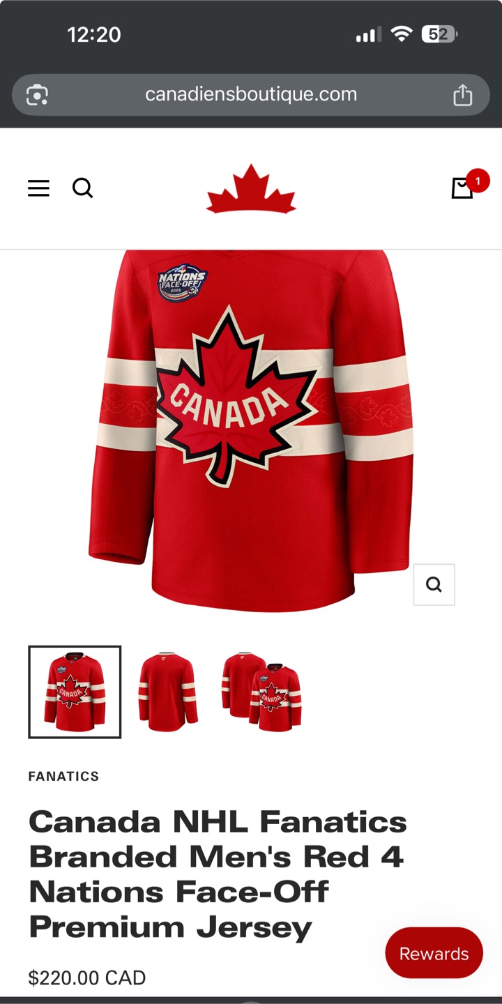 Team Canada 2023 Nations Face-Off Jersey
