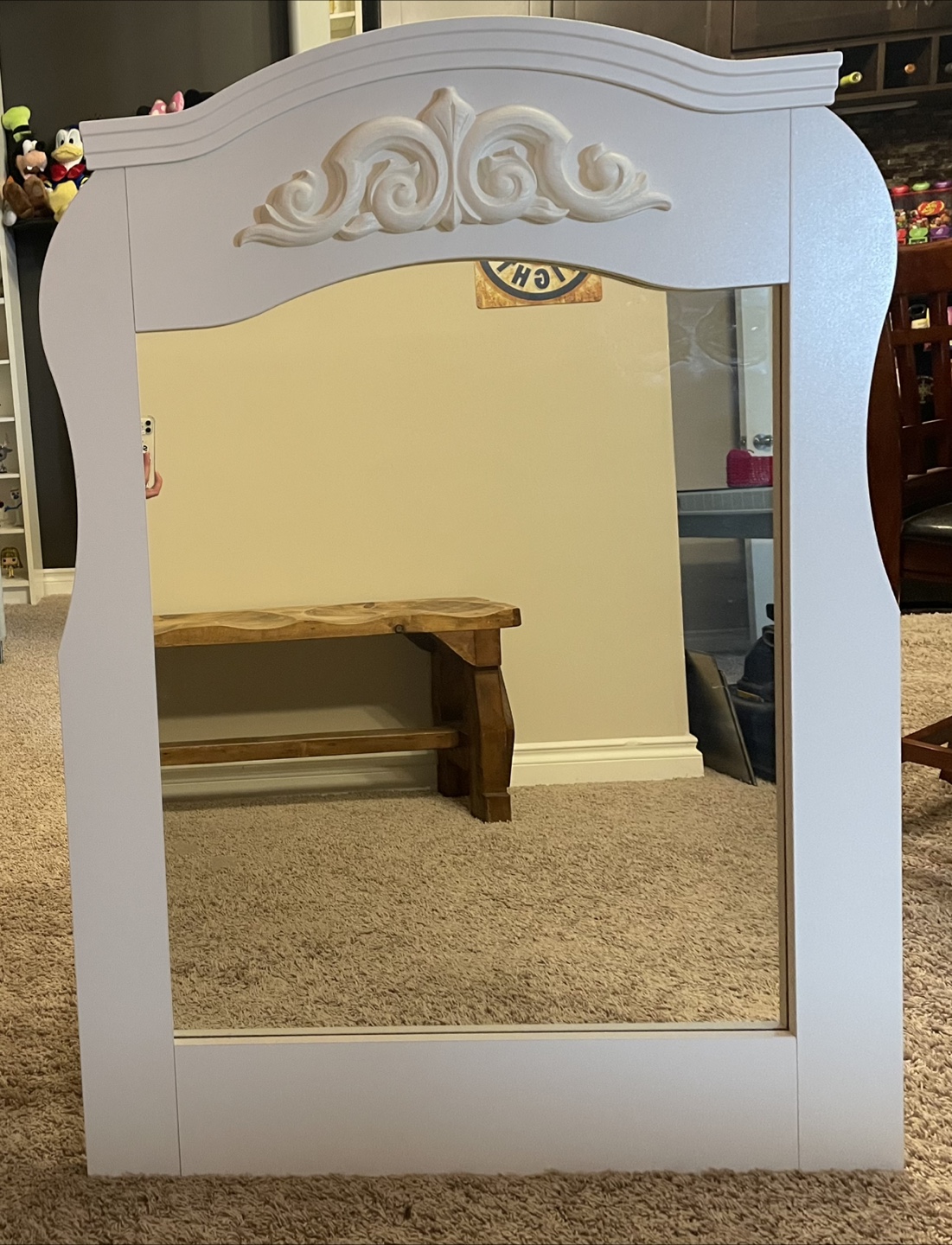 White dresser and mirror set - photo 2
