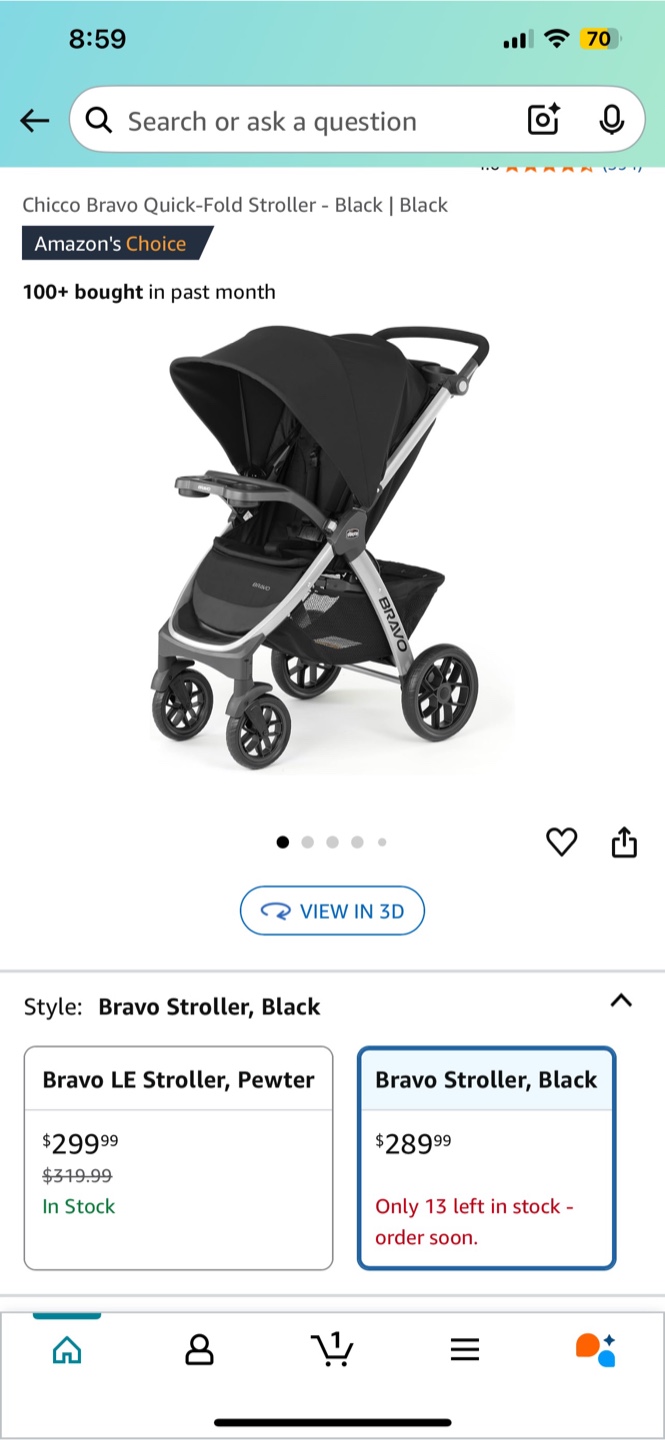 Chicco Bravo LE Stroller - Black