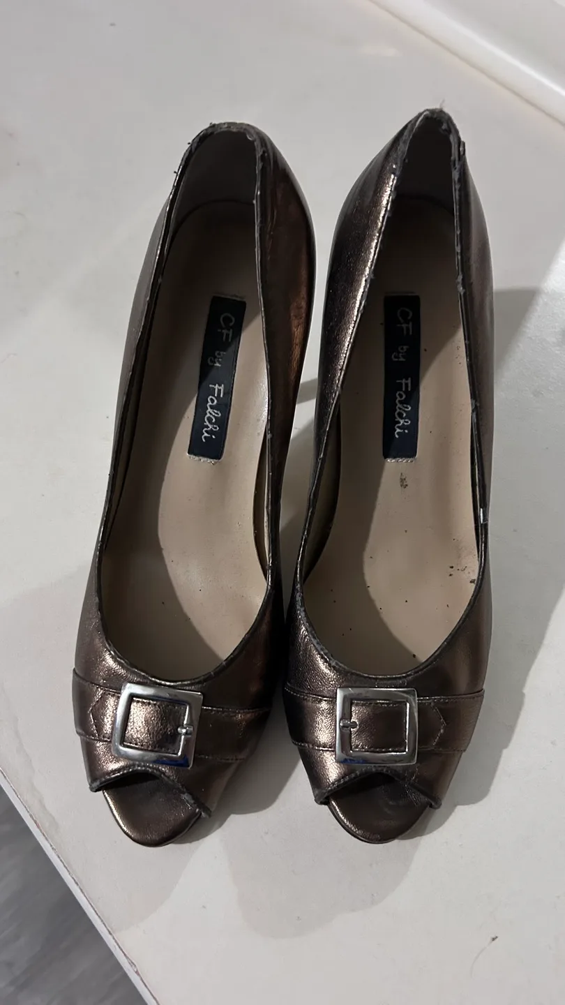 Bronze Peep-Toe Heels thumbnail