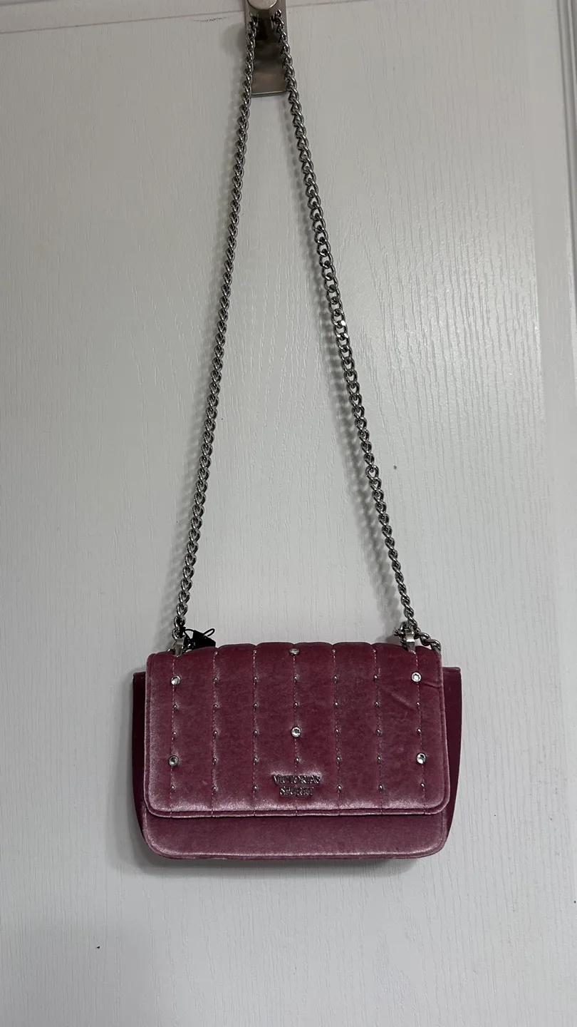 Victoria's Secret Pink Velvet Crossbody Bag thumbnail