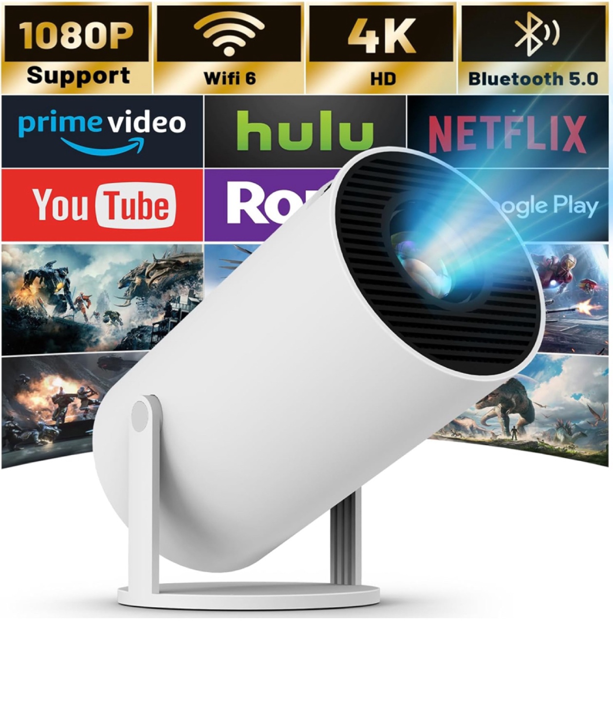 4K HD Projector with Wifi 6 - Brand New