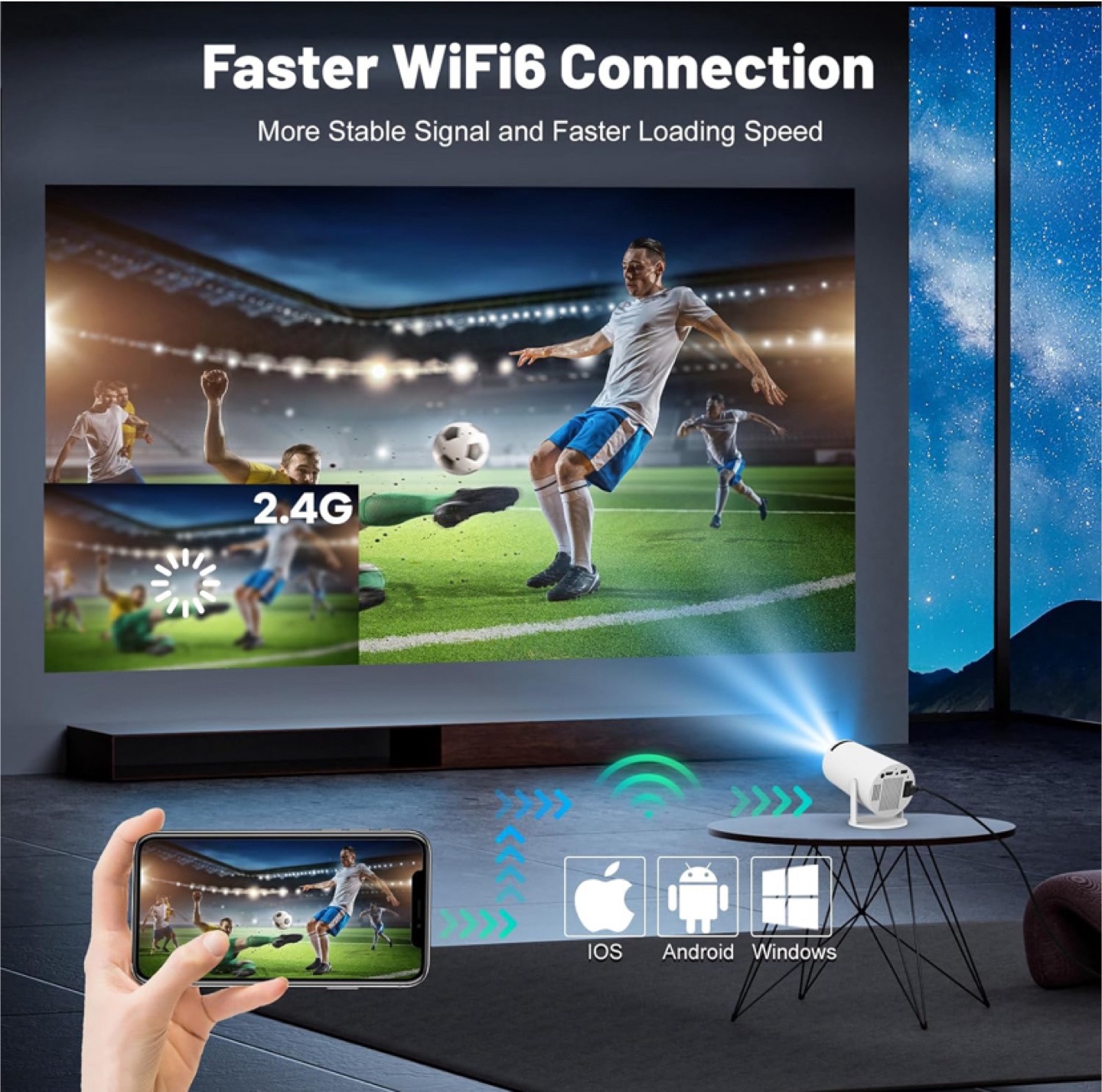 4K HD Projector with Wifi 6 - Brand New - photo 3
