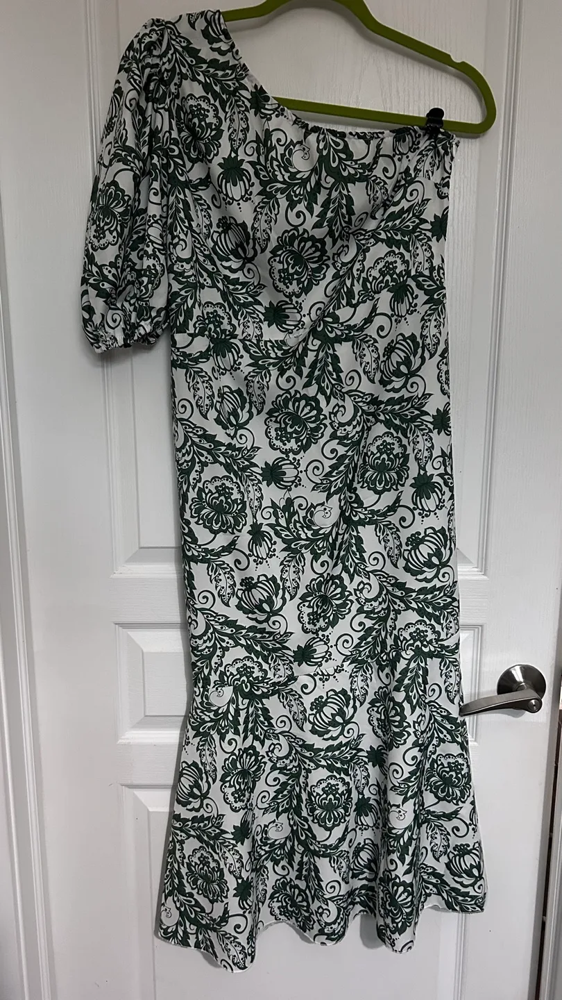 One-shoulder floral midi dress thumbnail