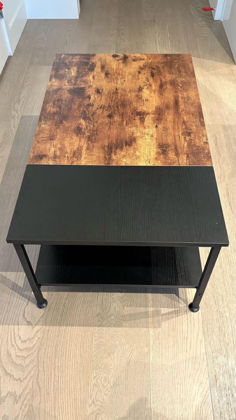 Coffee Table with Two-Tone Top and Shelf