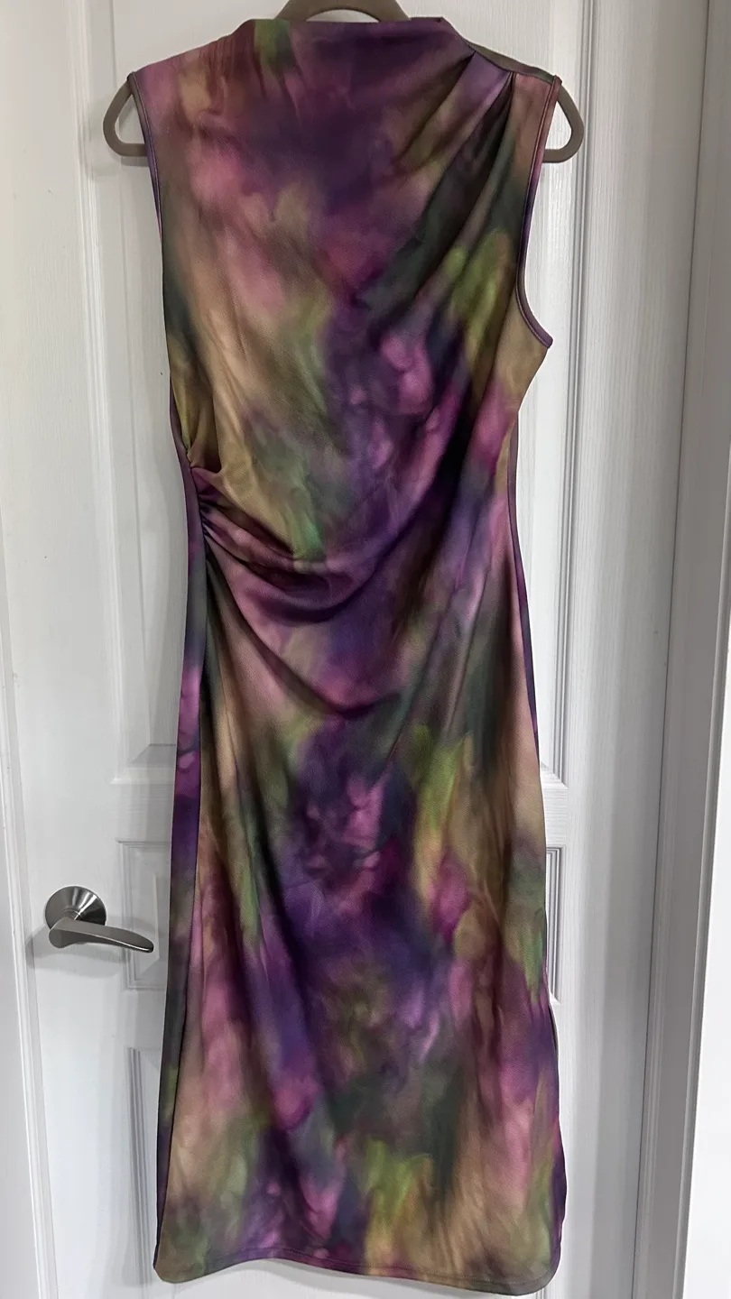 Stunning Purple Tie-Dye Midi Dress thumbnail