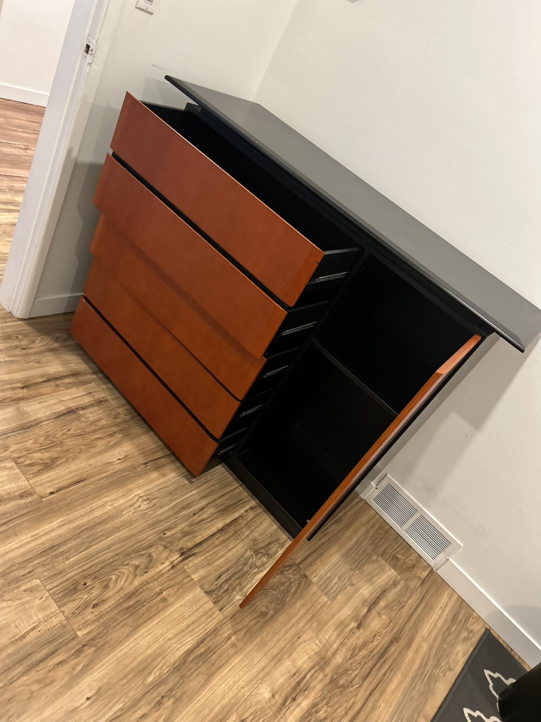 Mid-Century Modern Style Chest of Drawers with Cabinet