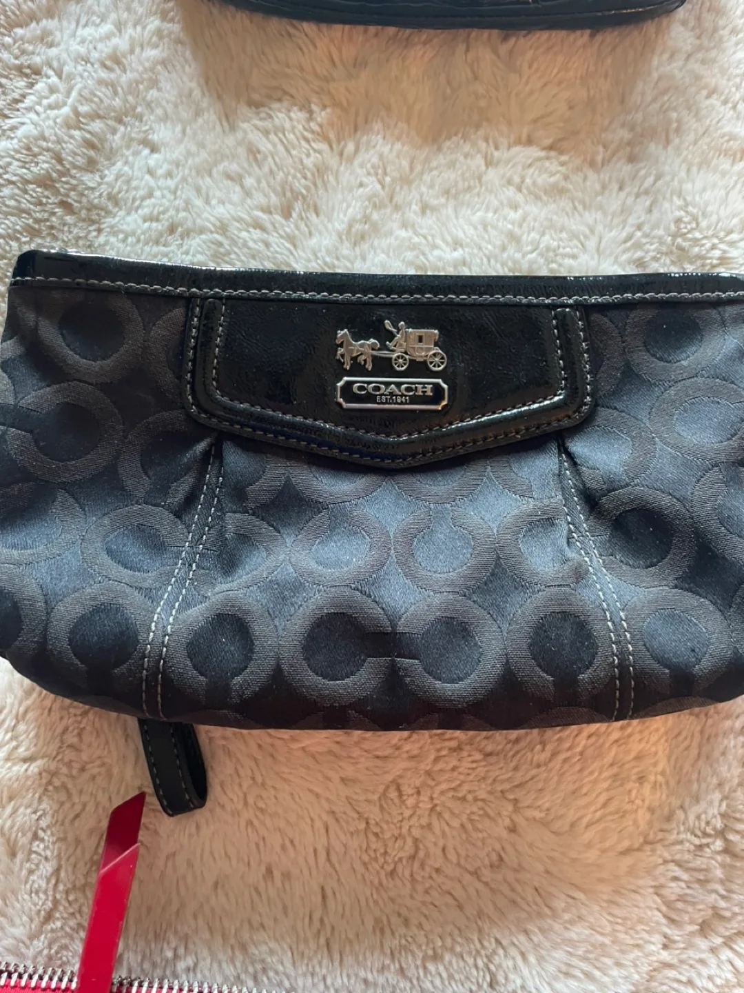 Coach Black C-pattern Wristlet thumbnail