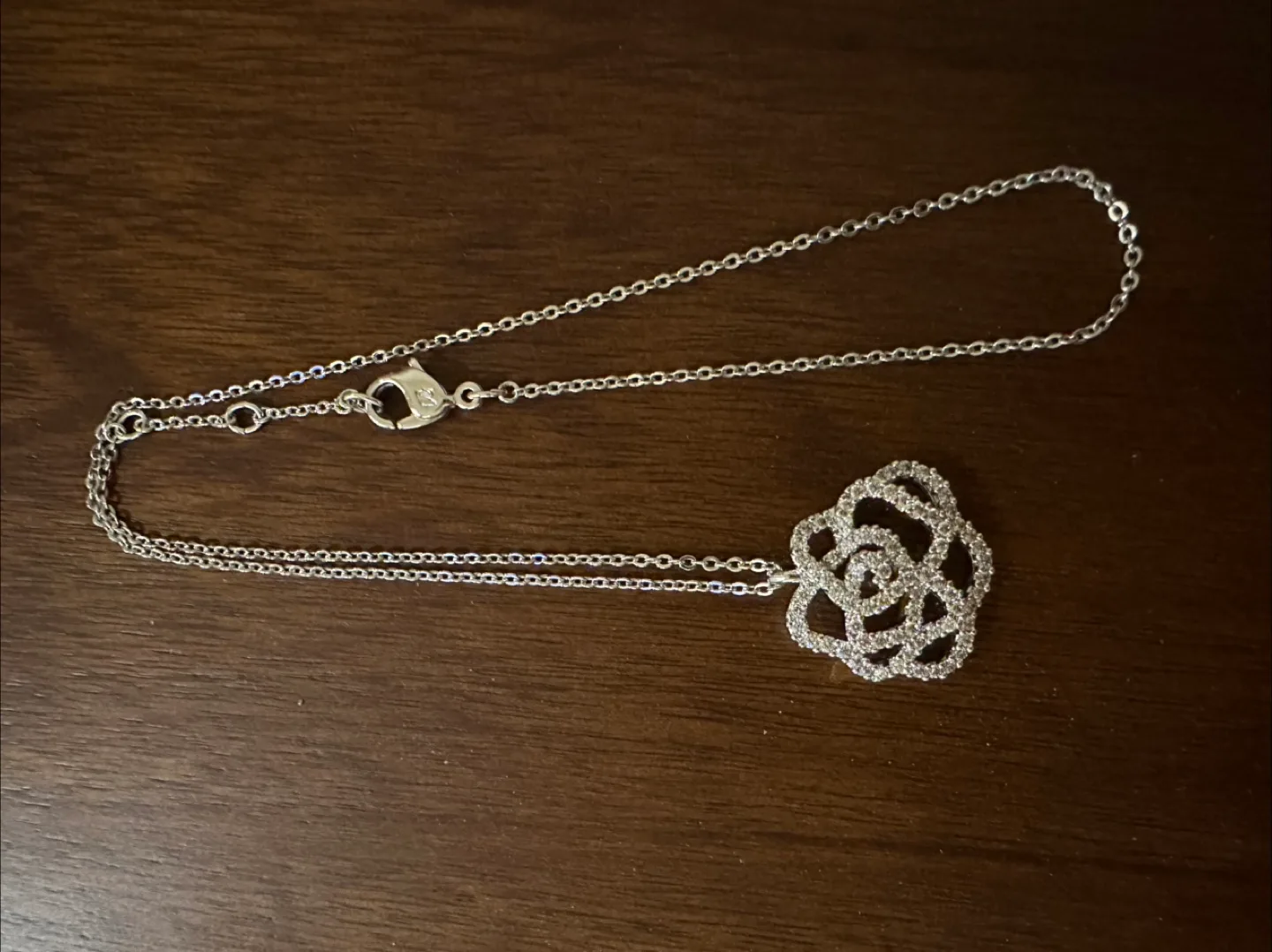 Swarovski Rose Pendant Necklace thumbnail