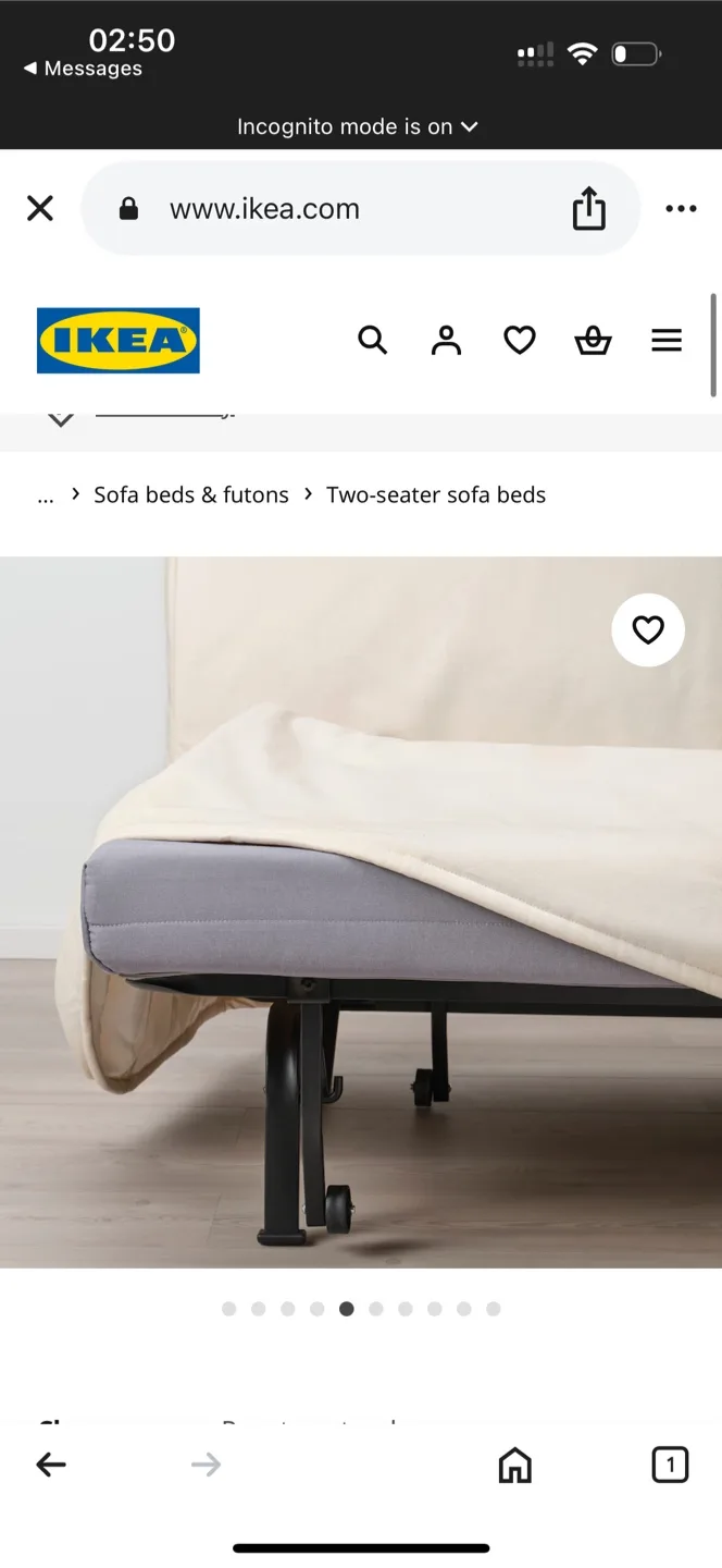 IKEA LYCKSELE Sofa Bed - white with covers image indicator(3)