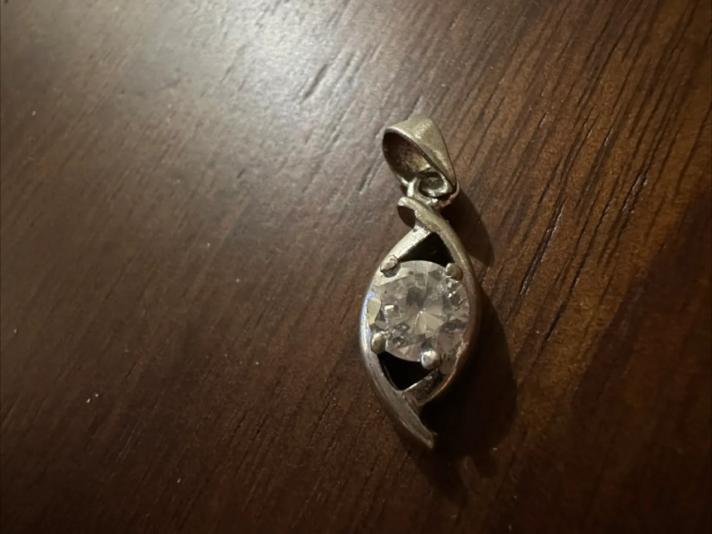Silver Eye Pendant with Clear Stone thumbnail