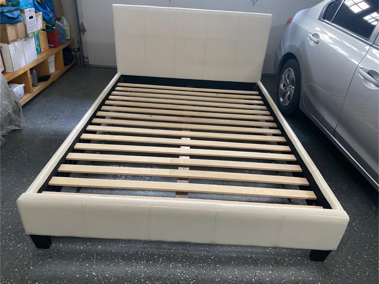 Queen Size Faux Leather Bed Frame