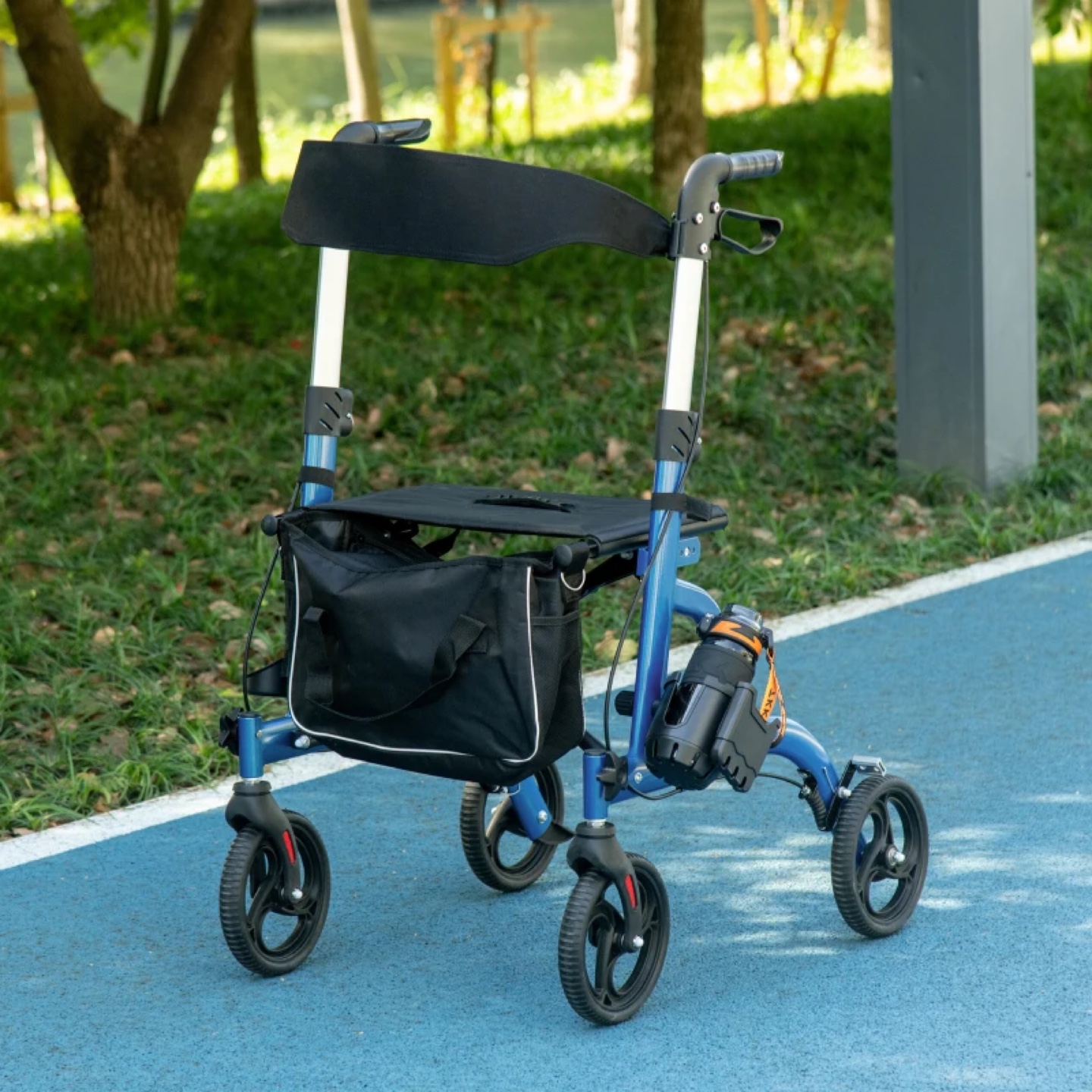 Adjustable Rolling Walker with Seat and Storage - photo 2