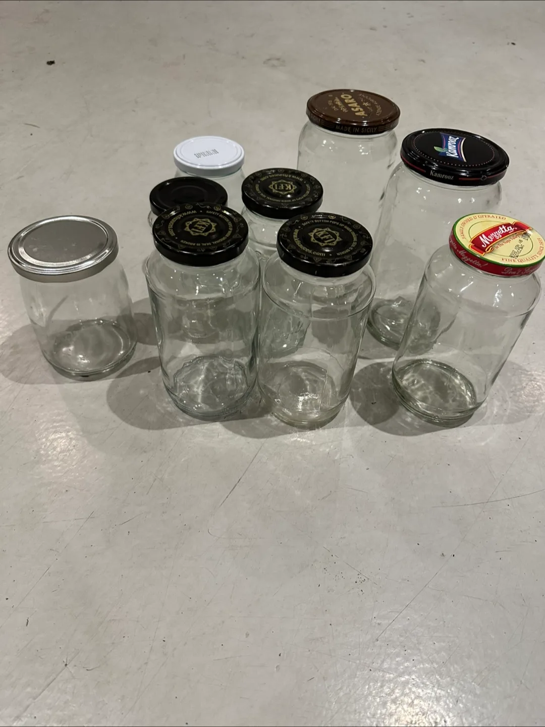 Lot of 8 empty glass jars # freecycle thumbnail