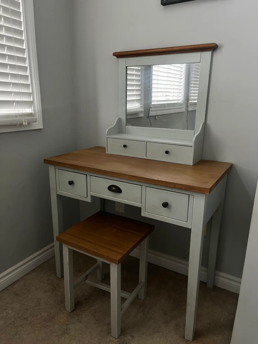 Vanity Set with Mirror and Stool thumbnail