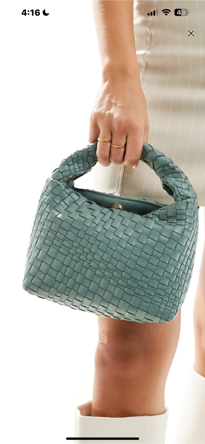 Woven Mini Handbag - Mint Green