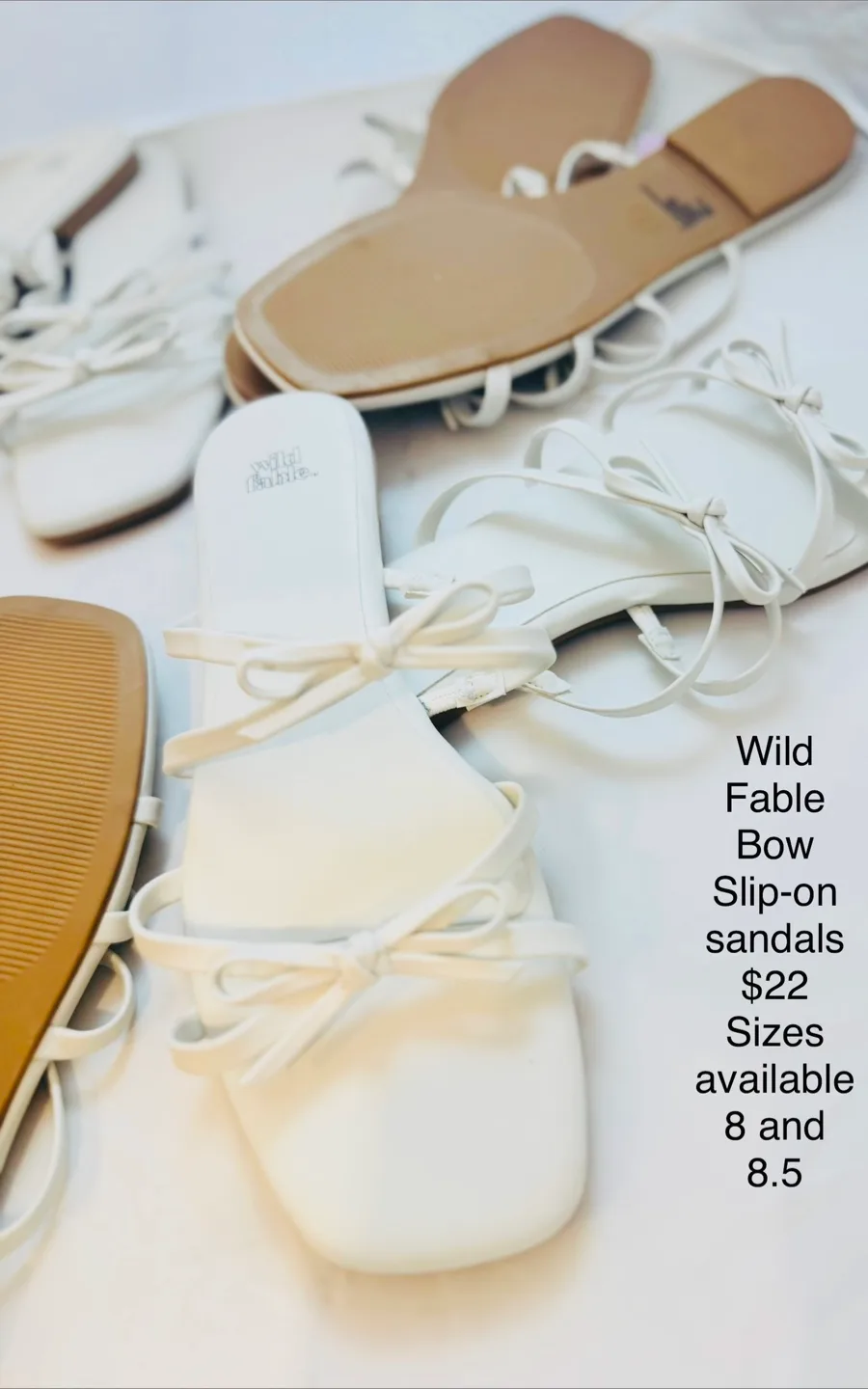 White bow sandals   Brand new thumbnail