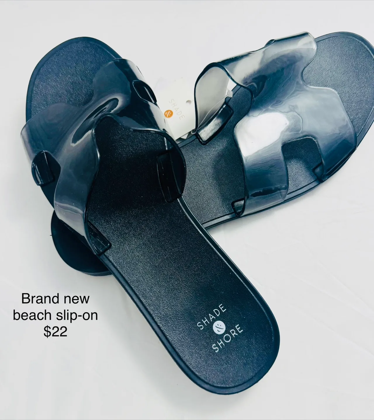 Brand New Shade Shore Black Jelly Sandals thumbnail