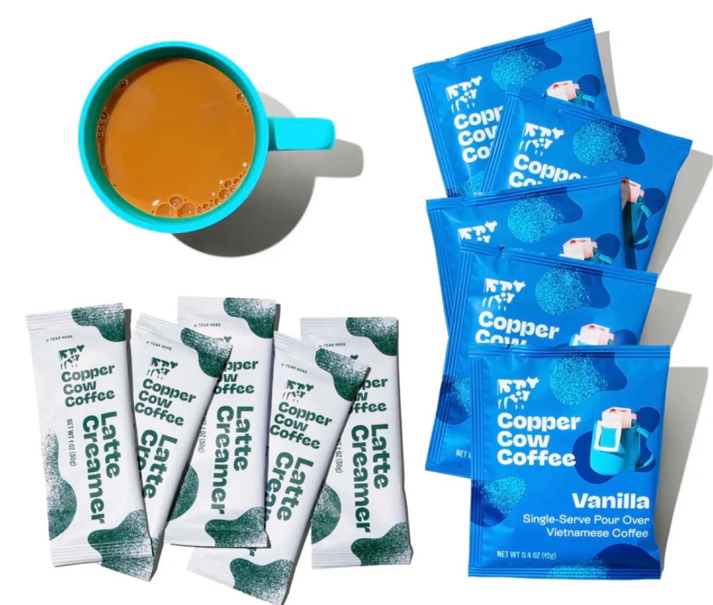 Copper Cow Coffee Vanilla Latte - Pour Over Coffees & 5 Creamers image indicator(4)