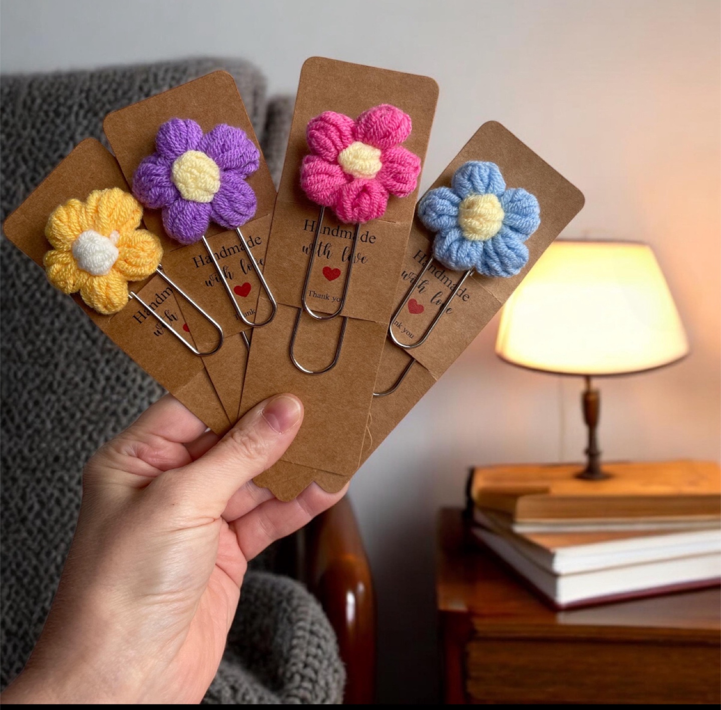 Handmade Crochet Flower Bookmarks