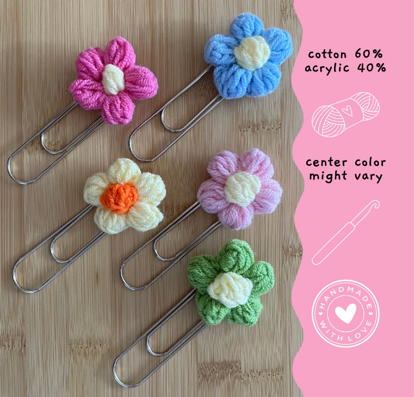 Handmade Crochet Flower Bookmarks - photo 4
