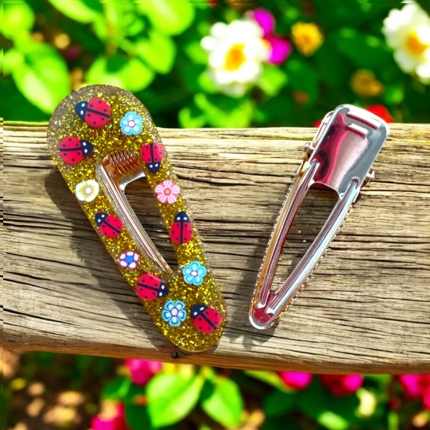 Set of 5 Handmade Resin Hair Clips