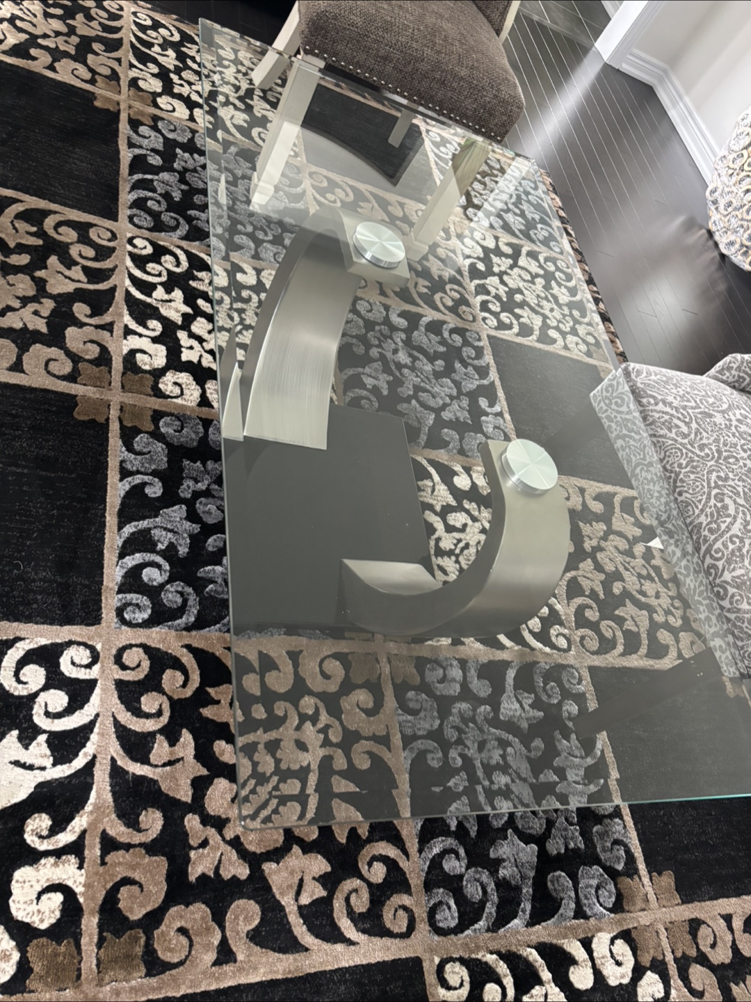 Modern Glass and Metal Coffee Table