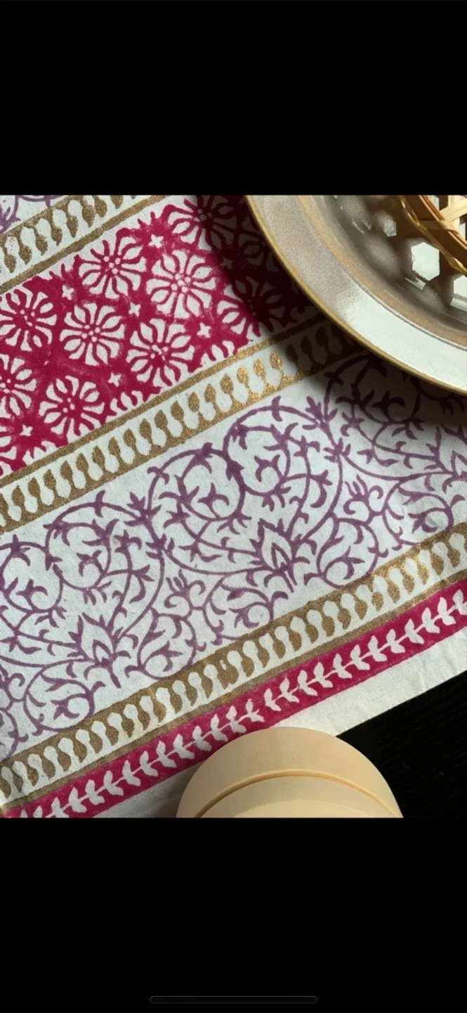 🆕Hand Block Printed Table Runner thumbnail