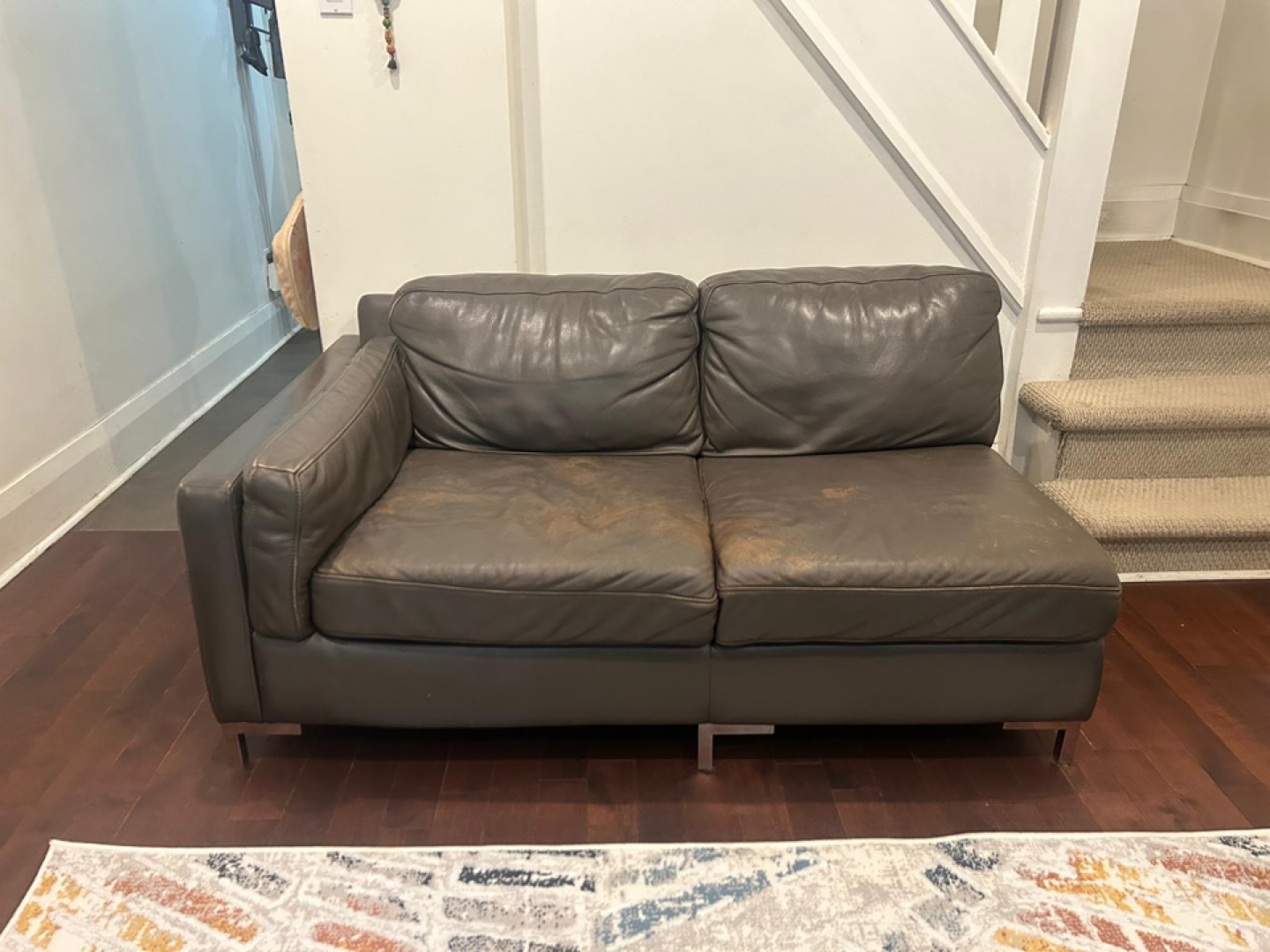 Dark Brown Leather Sectional Sofa - photo 5