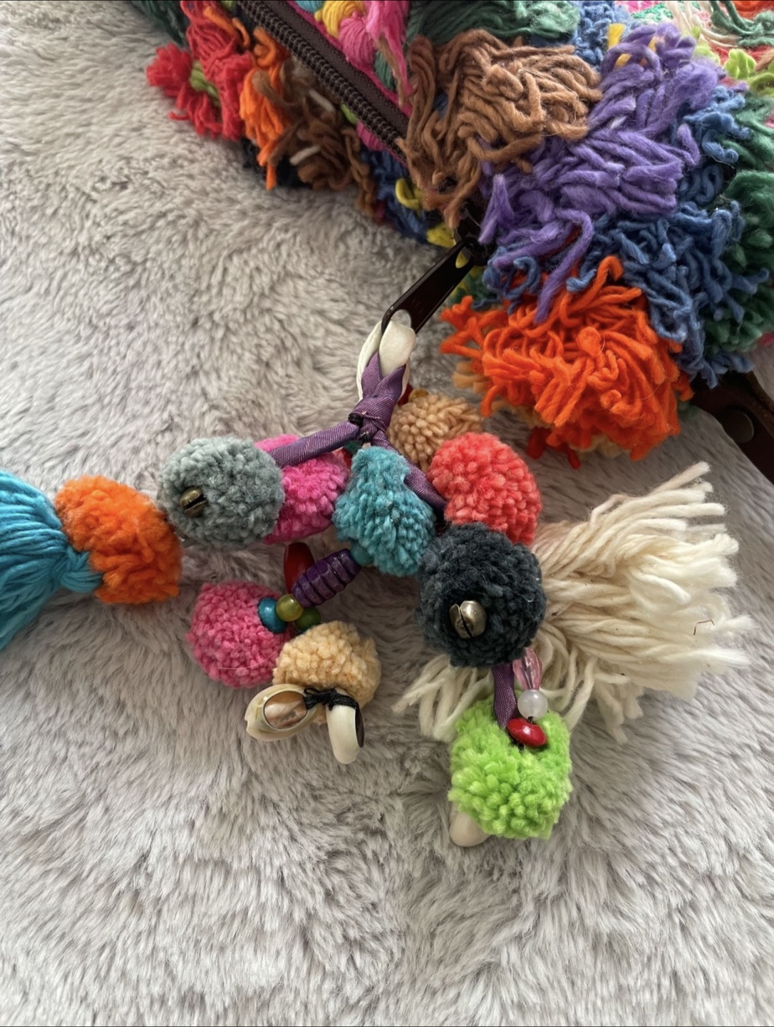 Bohemian Rainbow Pom Pom Clutch - photo 2