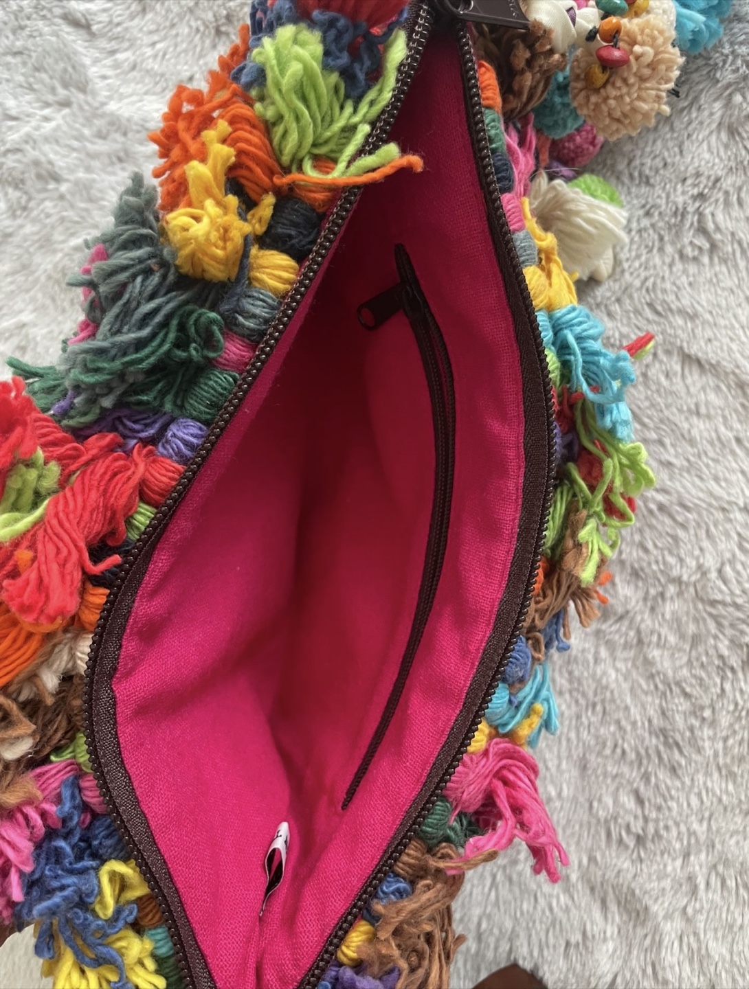 Bohemian Rainbow Pom Pom Clutch - photo 3