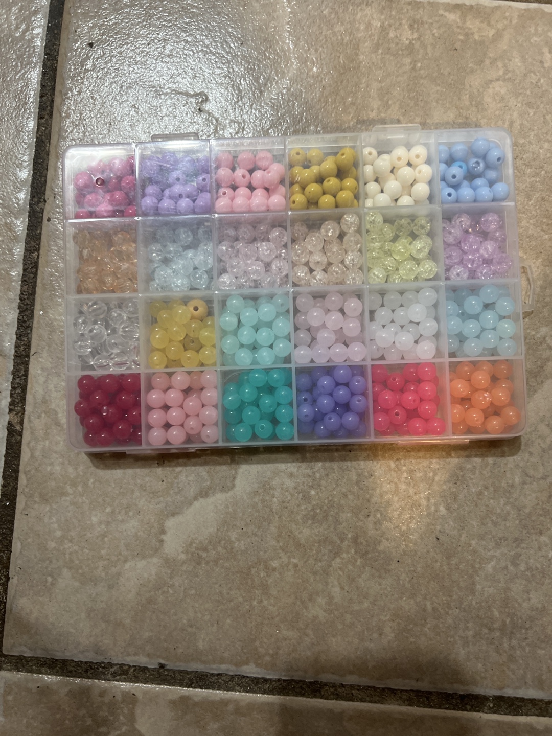 Pastel Colour Beads in Organizer