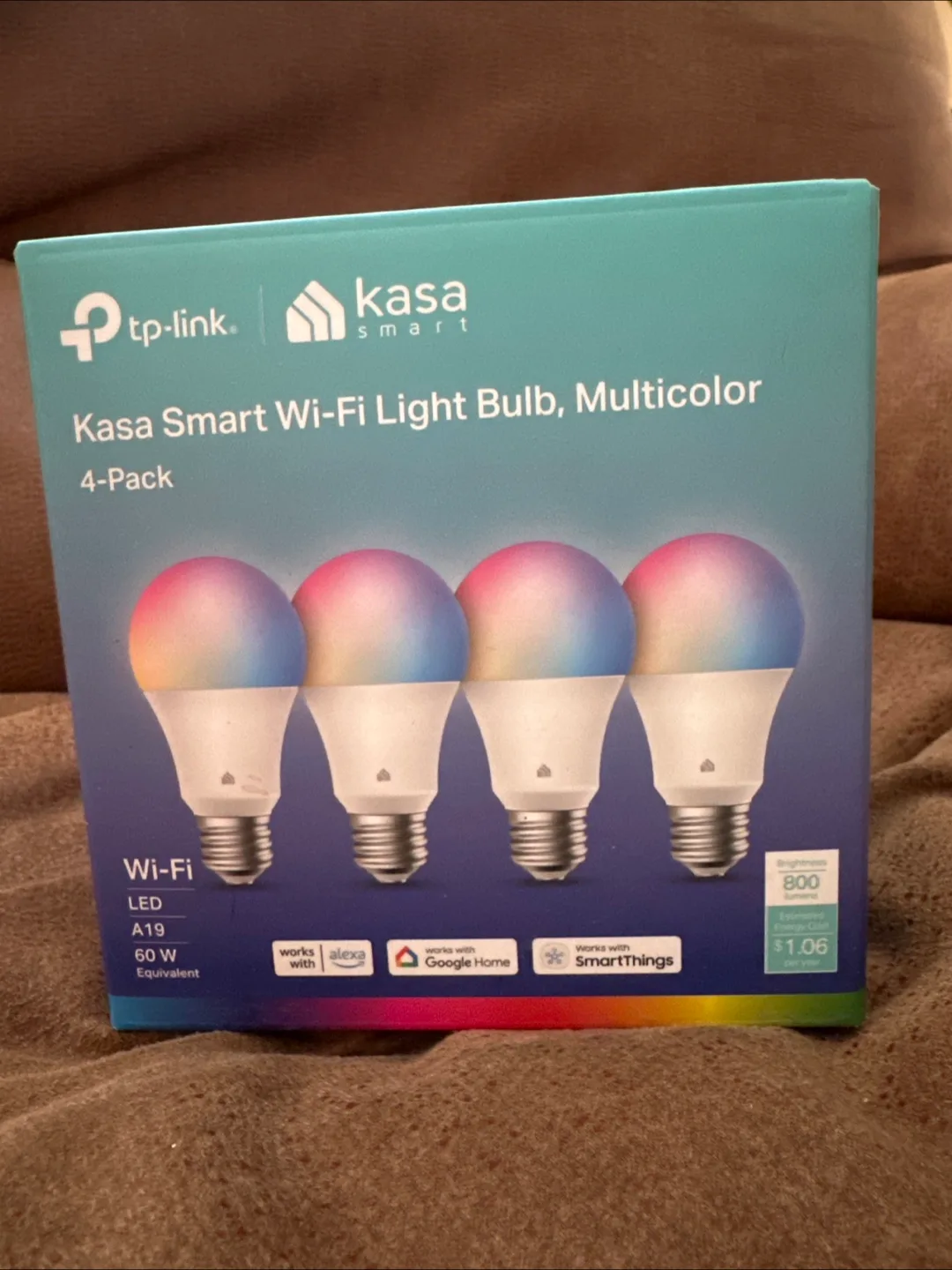 Kasa Smart Wi-Fi Light Bulbs - 4 Pack - Multicolor thumbnail