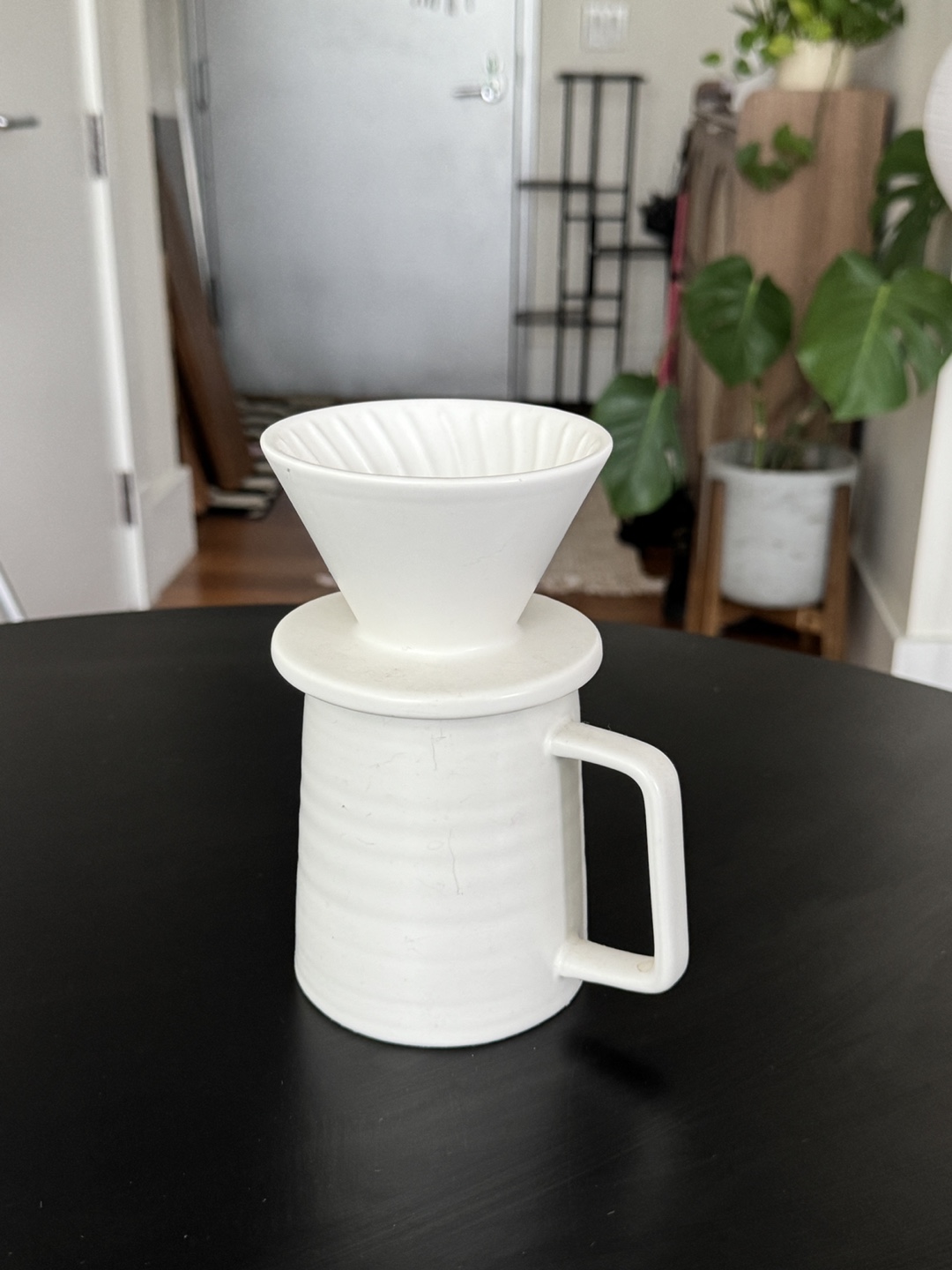 White Ceramic Pour Over Coffee Dripper Set with Filters