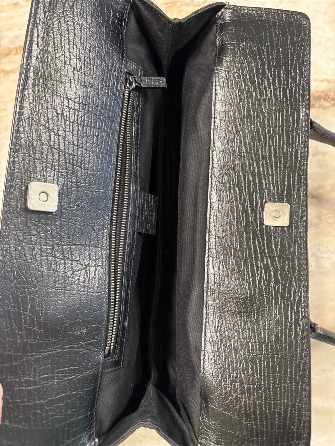 Gucci Black Leather and Canvas Handbag image indicator(2)