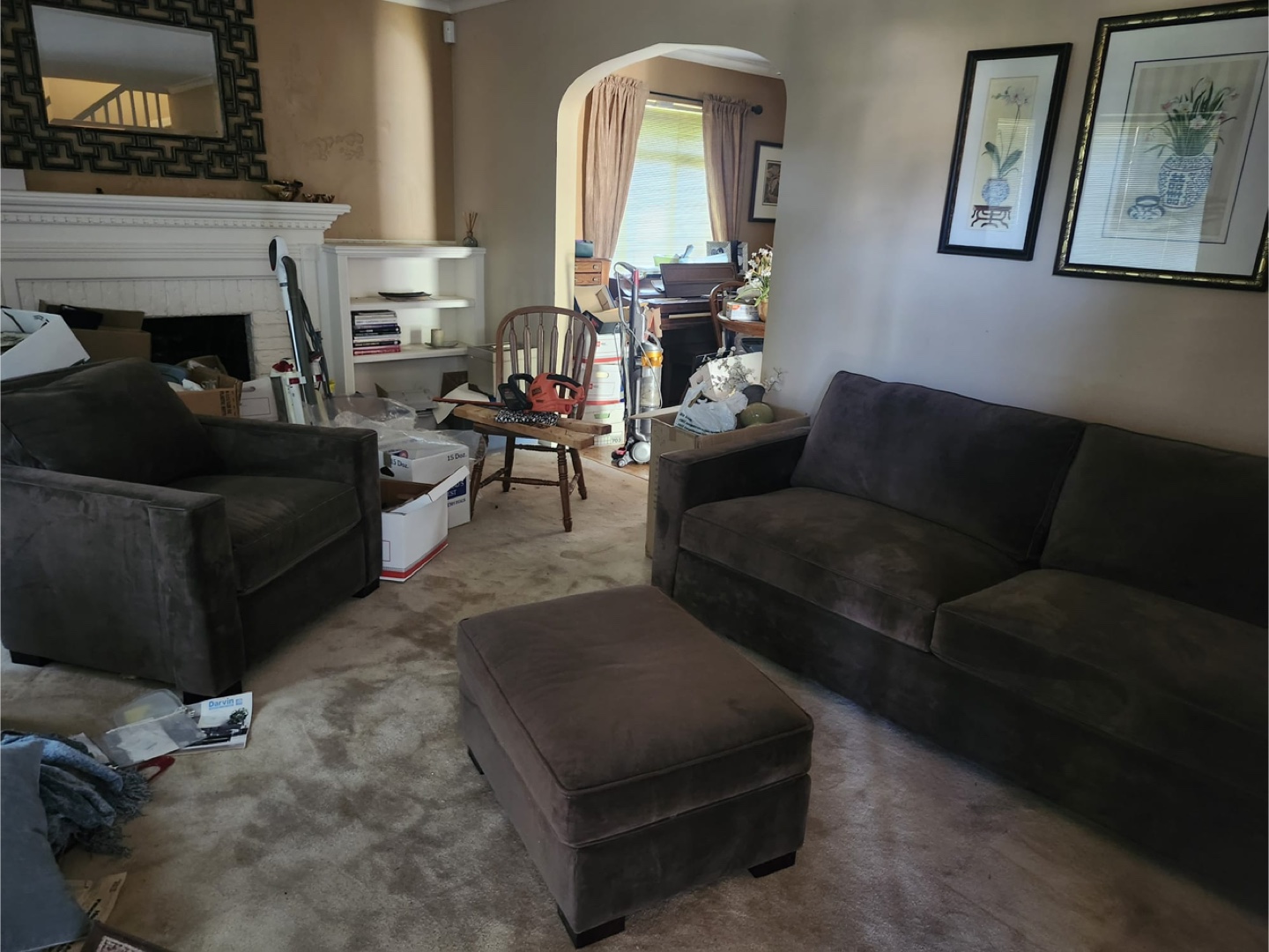 Dark Brown Sofa Set