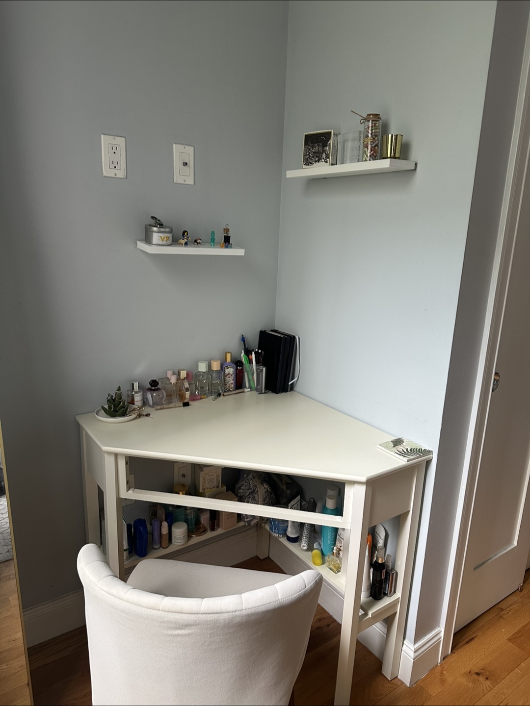 Moving Sale - White Corner Desk with Storage